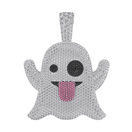 Ghost Ruby & Diamond Pendant 14k Solid Gold 8.35ctw