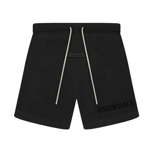 Cream Drawstring Sweatshort Jet Black