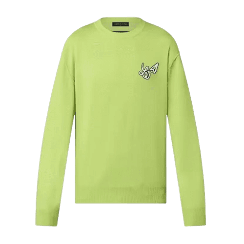 Embroidered LV Logo Shirt Jaune Vert