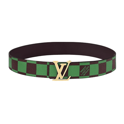 LV Initiales 40mm Reversible Belt Damier Pop Green