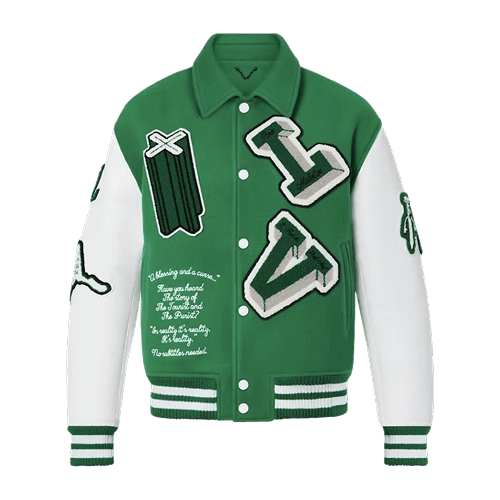 Varsity Leather Jacket Green