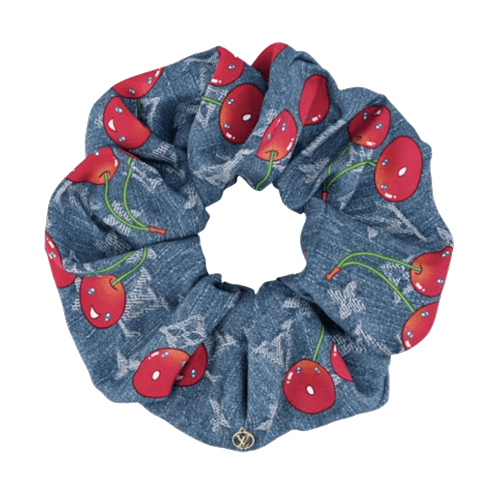 Denim Cherry Scrunchy