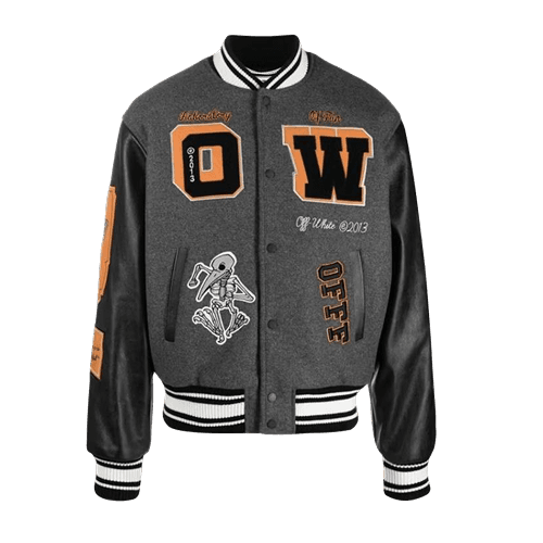 Patch Embellished Varsity Bomber Jacket