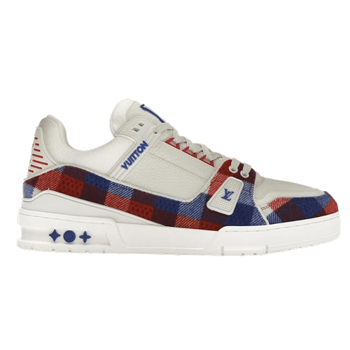 LV Trainer White Red Blue Damier