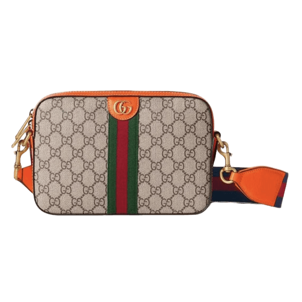 Ophidia GG Small Crossbody Bag Beige/Ebony/Orange