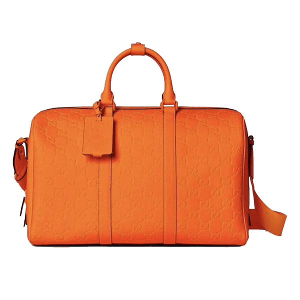 GG Rubber-Effect Medium Duffle Bag Bright Orange