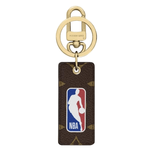 Letters Tab Key Holder & Bag Charm Monogram Brown