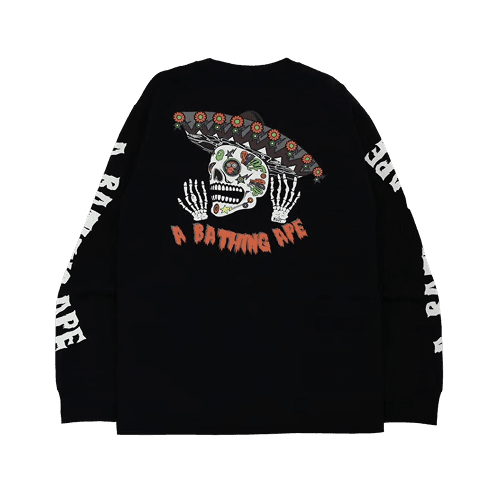 Halloween Skull Glow in the Dark Long Sleeve Tee