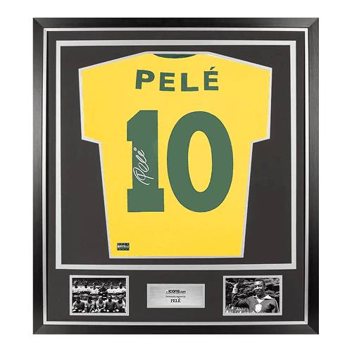 Pele Back Signed Brazil Retro