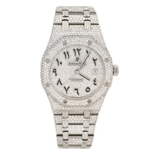 Royal Oak Iced Out 36mm White Dial