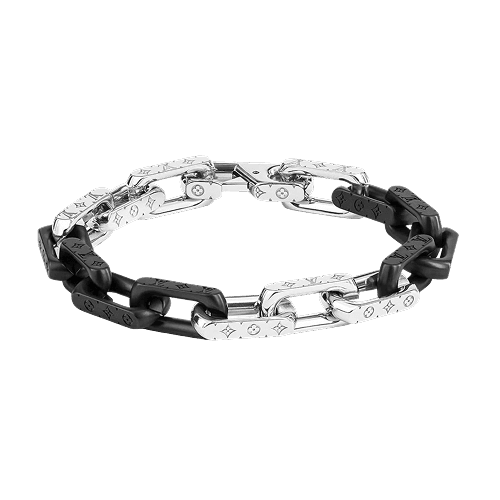 Bracelet Monogram Chain Silver/Black