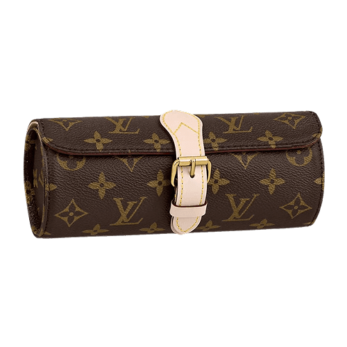 3 Watch Case Monogram Canvas Brown