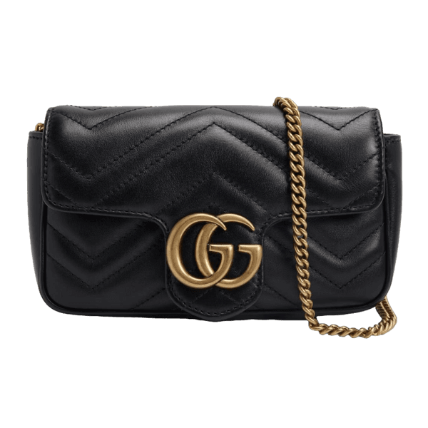 GG Marmont Matelasse Super Mini Bag Black